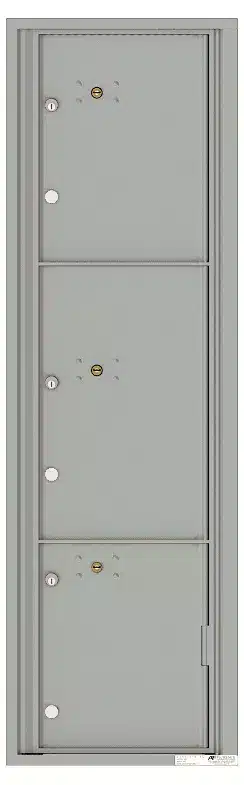 Recessed 4C Horizontal Mailbox – 3 Parcel Lockers – Front Loading – 4C16S-3P – USPS Approved Product Image