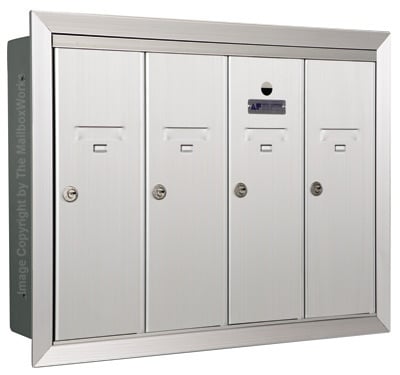 Anodized Aluminum Florence 4 Door Vertical Mailbox Product Image