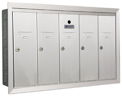 Anodized Aluminum Florence 5 Door Vertical Mailbox Product Image