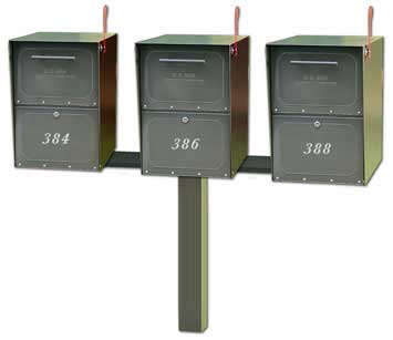 Medium Oasis Mailboxes Tri Standard Post