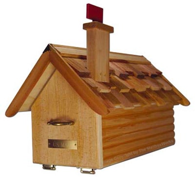 Residential Mailbo Cedar Loghouse With Wood Post Cedar Loghouse Mailbox With Post