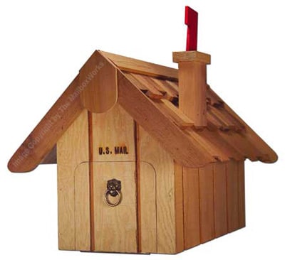 Cedar Mailhouse Mailbox with Cedar Post