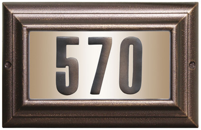Details about  / Qualarc Edgewood Oval Lighted Address Plaque in Antique Copper Frame Color