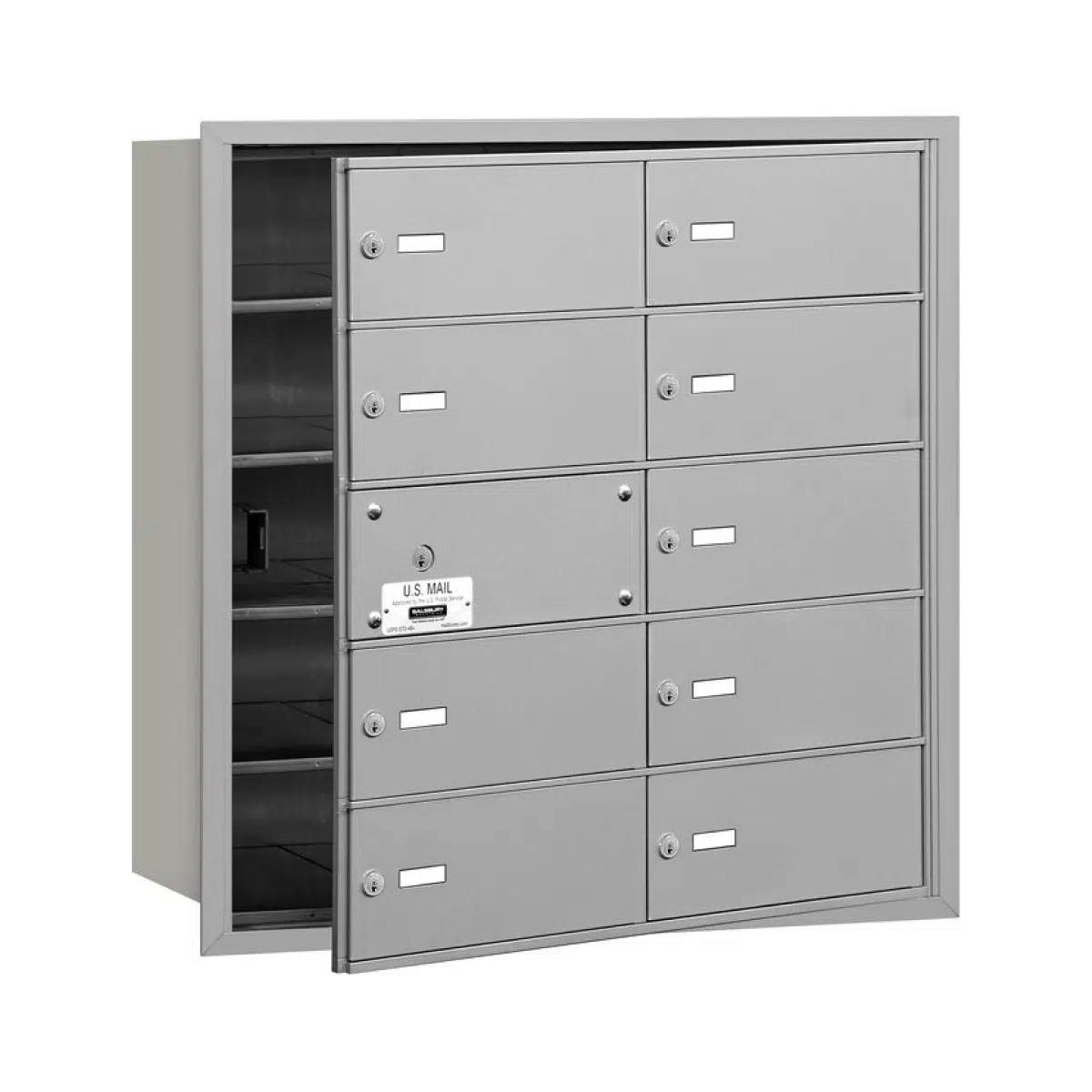 10 Door Front Loading 3610 Salsbury 4B+ Horizontal Mailboxes (9 Tenant Doors and 1 Master Door) Product Image