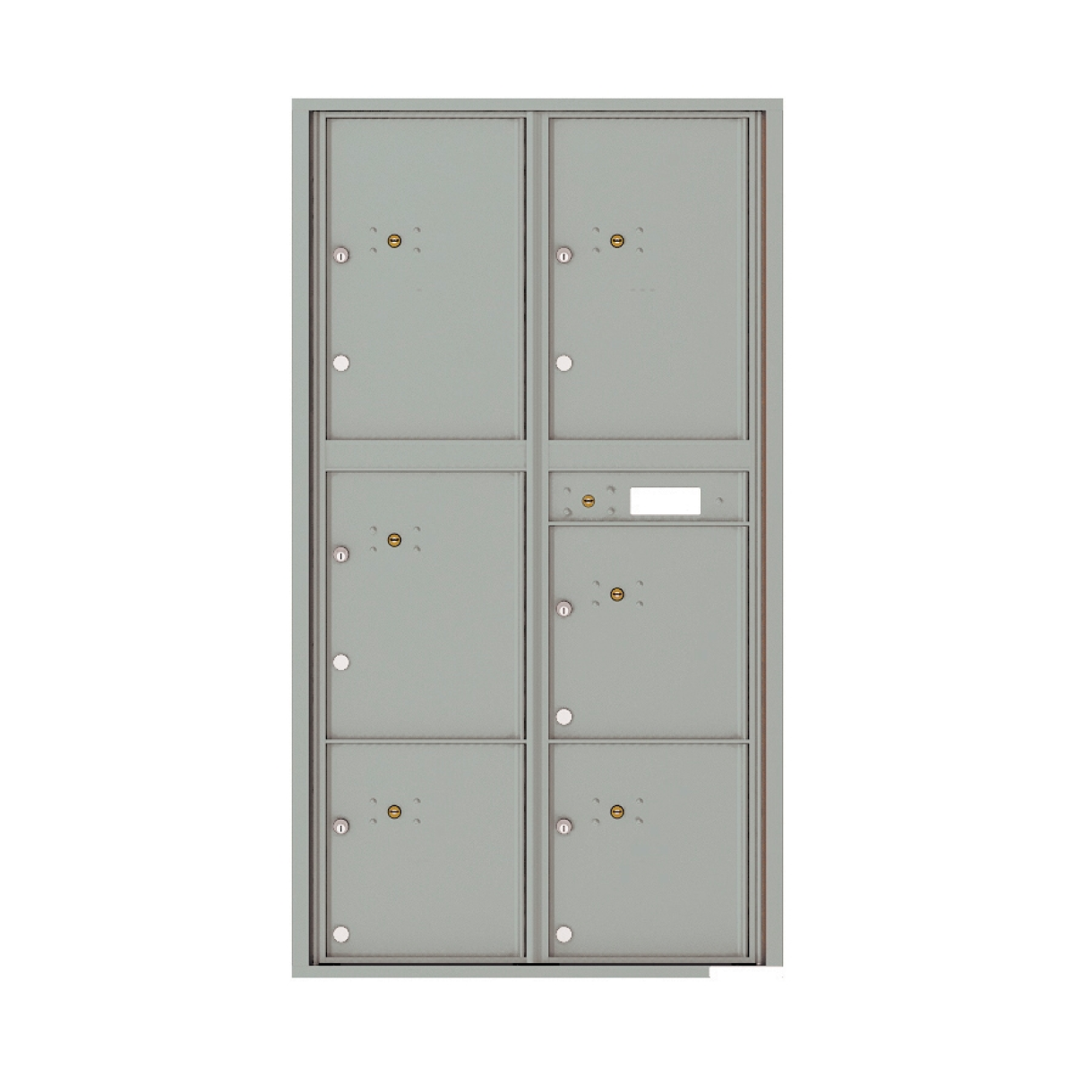 Recessed 4C Horizontal Mailbox – 6 Parcel Lockers – Front Loading – 4C16D-6P-CK25750 – Private Delivery Product Image