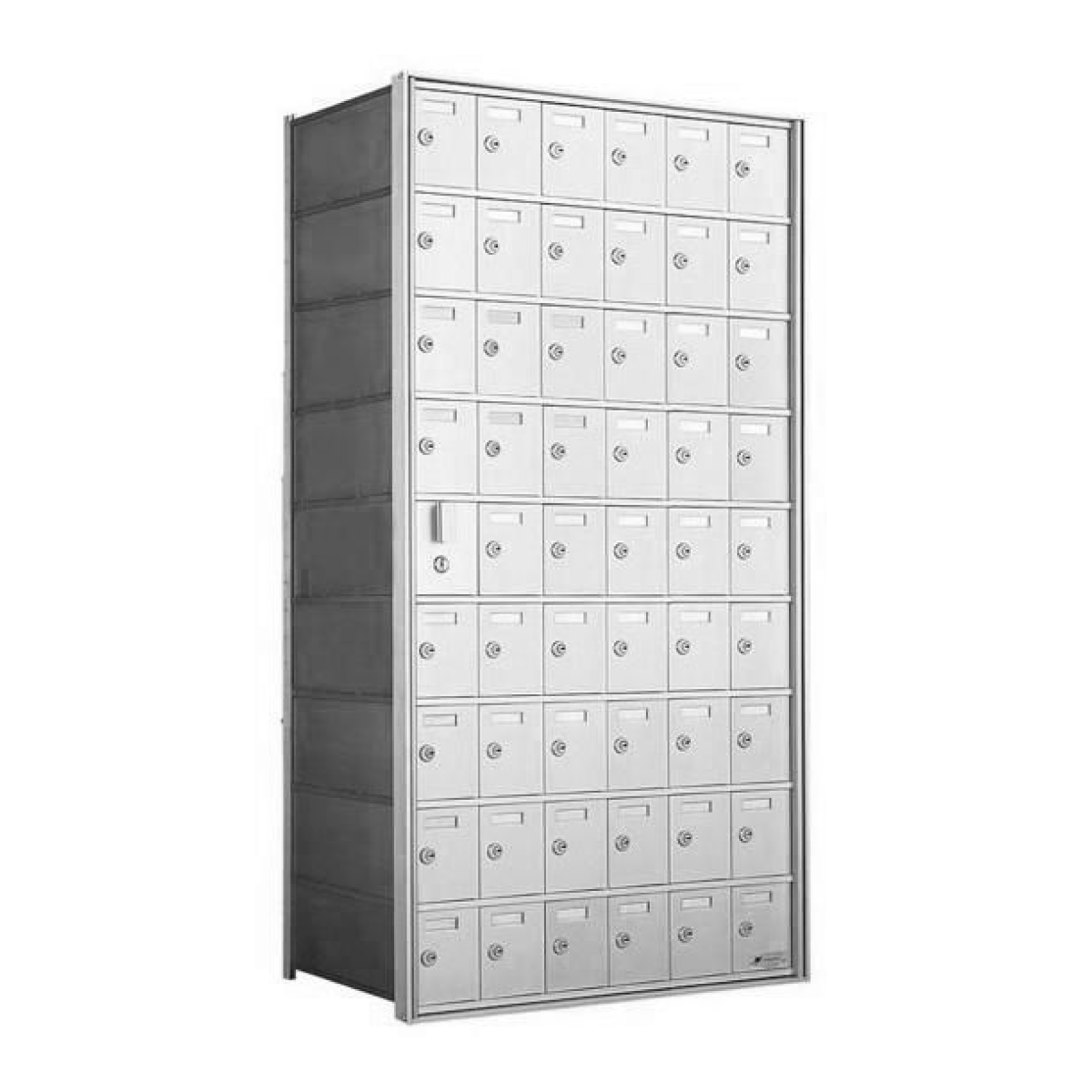9 Doors High x 6 Doors (53 Tenants) 1600 Front-Load Private Distribution Mailboxin Anodized Aluminum Finish Product Image