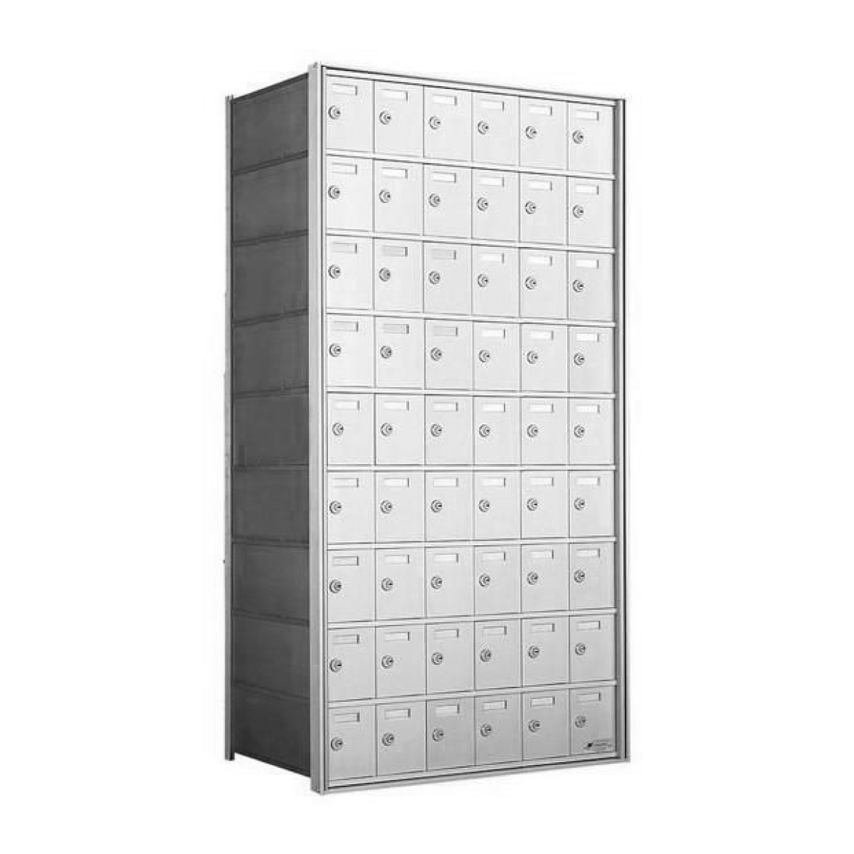9 Doors High x 6 Doors (54 Tenants) 1700 Horizontal Mailbox Rear-Load Private Distribution in Anodized Aluminum Finish Product Image