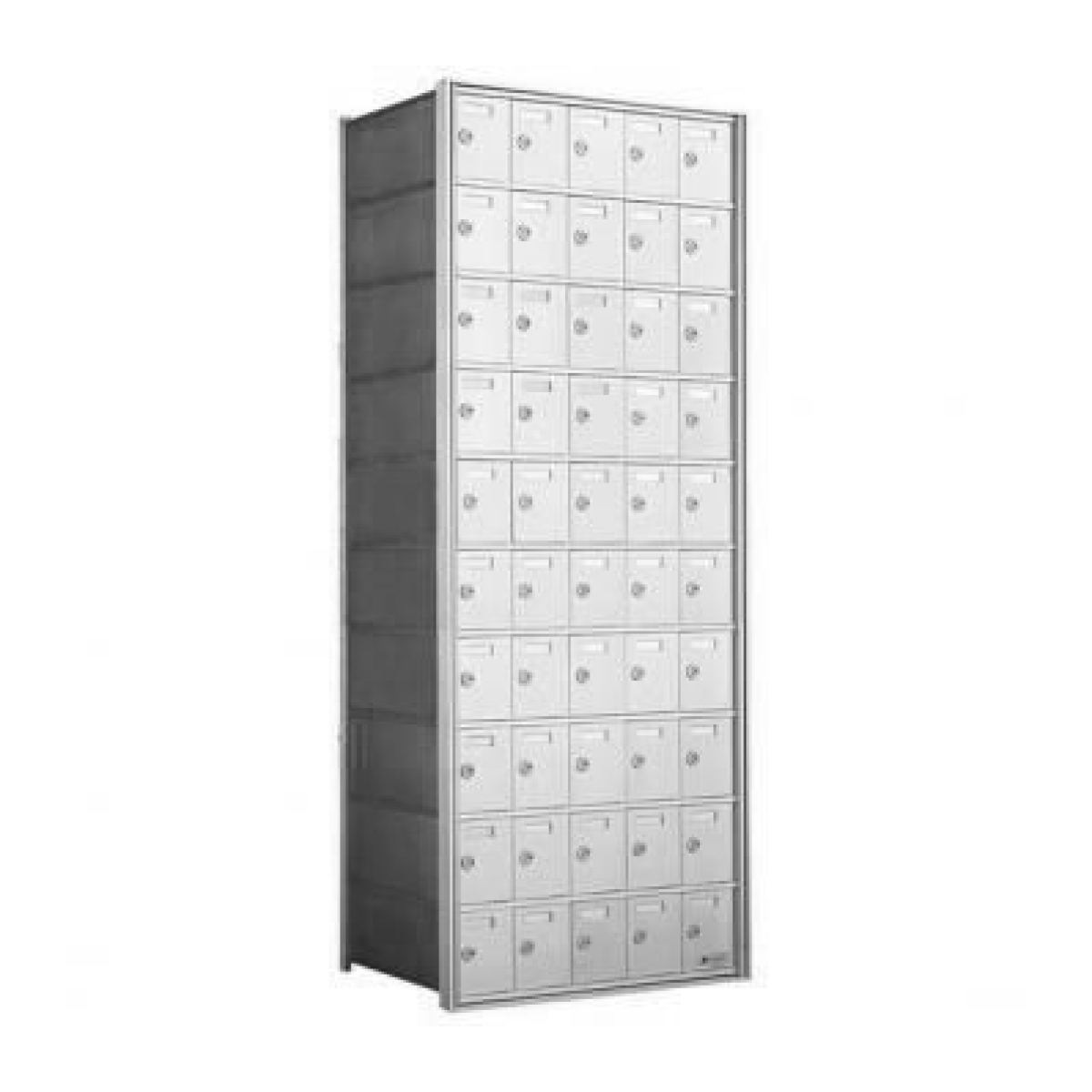 10 Doors High x 5 Doors (50 Tenants) 1700 Series Rear-Load Private Distribution Horizontal Mailbox in Anodized Aluminum Finish Product Image