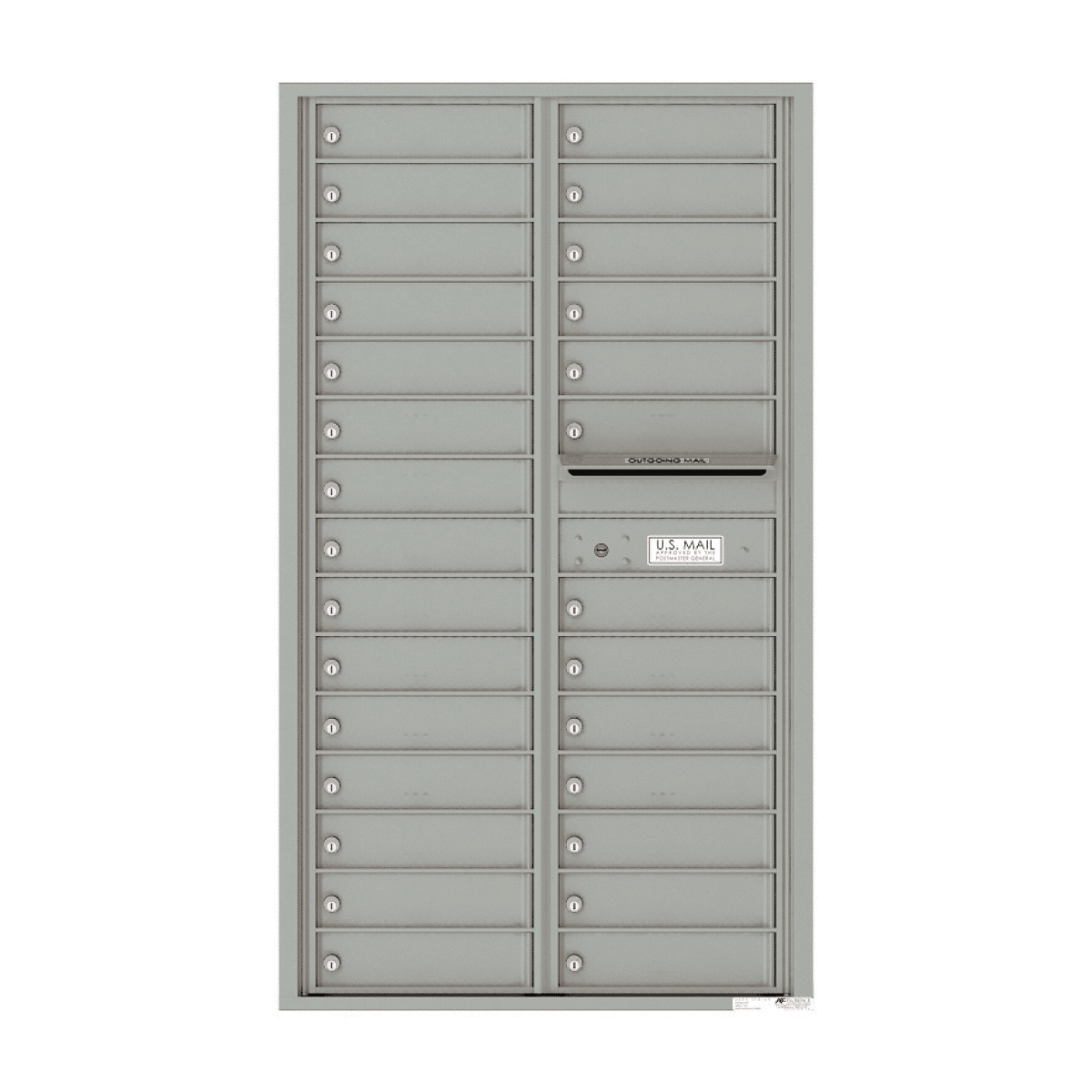 Recessed 4C Horizontal Mailbox – 28 Doors – Front Loading – 4C15D-28 Product Image