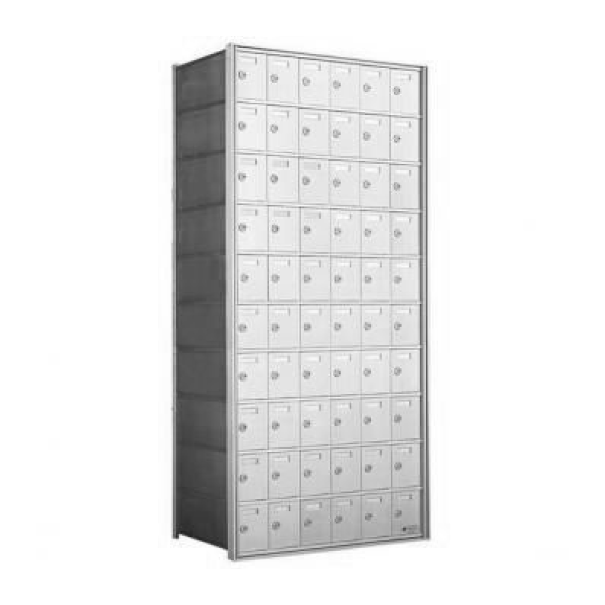 10 Doors High x 6 Doors (60 Tenants) 1700 Series Rear-Load Private Distribution Horizontal Mailbox in Anodized Aluminum Finish Product Image