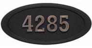 Gaines Large Oval Black Bronze Numbers