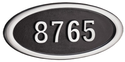 Gaines Large Oval Address Plaque with Satin Nickel Frame Product Image