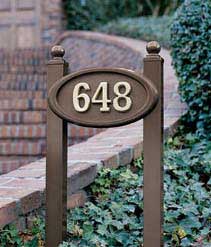 Small Oval Address Plaque with Lawn Plaque Kit Product Image