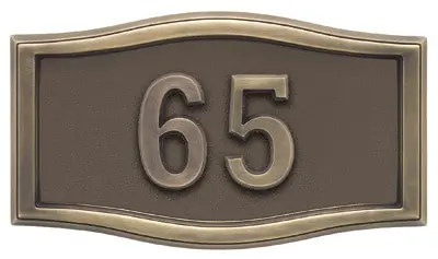 Gaines Small Roundtangle Address Plaque with Antique Bronze Frame Product Image
