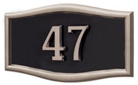 Gaines Small Roundtangle Address Plaque with Satin Nickel Frame Product Image
