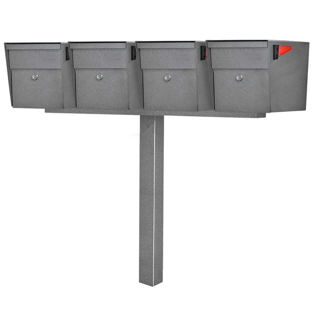 Mail Boss Mailbox Quad Mailbox Post Package - MailboxWorks