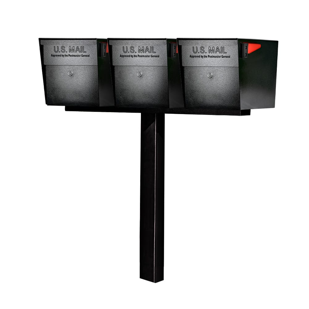Mail Boss Triple Mount Locking Mailboxes with Post Product Image
