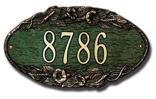 Whitehall Morning Glory Oval Address Plaque