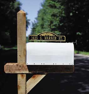 Whitehall Mailbox Scroll Marker Address Plaque