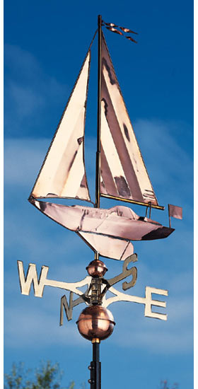Whitehall Copper Sailboat Classic Weathervane