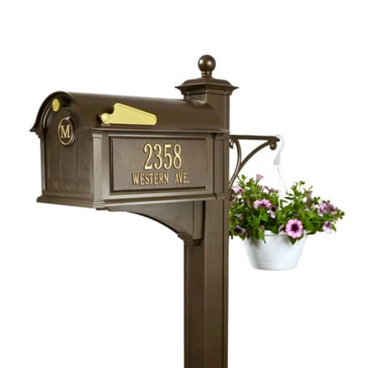 Whitehall Balmoral Monogrammed Mailbox Deluxe Package with Plant Hook Included Product Image