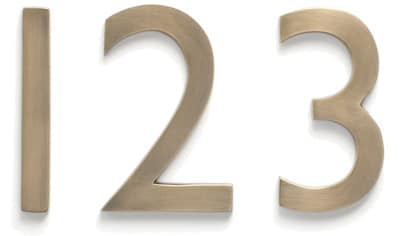 Architectural Mailboxes Laguna Antique Brass 5 Inch House Numbers Laguna House Numbers Antique Brass Close Up - Architectural Mailboxes Laguna Antique Brass 5 Inch House Numbers