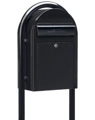 Bobi Classic Mailbox Round Post Black