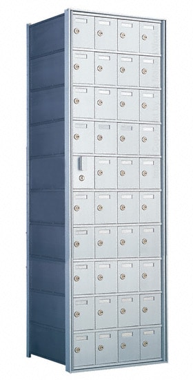 10 Doors High x 4 Doors (39 Tenants) 1600 Series Front-Load Private Distribution Cluster Mailbox in Anodized Aluminum Finish Product Image