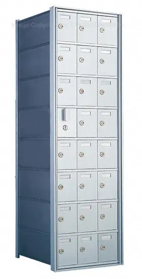 8 Doors High x 3 Doors (23 Tenants) 1600 Front-Load Private Distribution Mailbox in Anodized Aluminum Finish Product Image