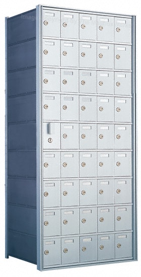 9 Doors High x 5 Doors (44 Tenants) 1600 Front-Load Private Distribution Mailbox in Anodized Aluminum Finish Product Image