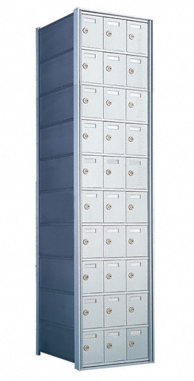 10 Doors High x 3 Doors (30 Tenants) 1700 Series Rear-Load Private Distribution Horizontal Mailbox in Anodized Aluminum Finish Product Image