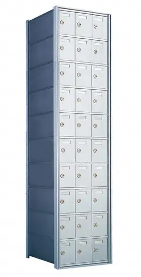 10 Doors High x 3 Doors (30 Tenants) 1700 Series Rear-Load Private Distribution Horizontal Mailbox in Anodized Aluminum Finish Product Image