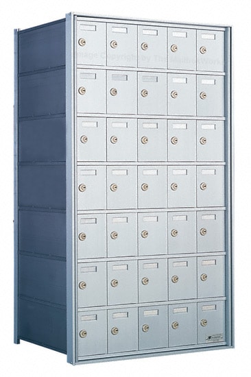 7 Doors High x 5 Doors (35 Tenants) 1700 Horizontal Mailbox Rear-Load Private Distribution in Anodized Aluminum Finish Product Image