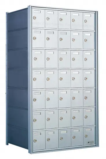 7 Doors High x 5 Doors (35 Tenants) 1700 Horizontal Mailbox Rear-Load Private Distribution in Anodized Aluminum Finish Product Image