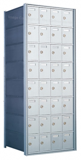 8 Doors High x 4 Doors (32 Tenants) 1700 Horizontal Mailbox Rear-Load Private Distribution in Anodized Aluminum Finish Product Image