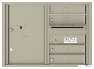 Recessed 4C Horizontal Mailbox – 4 Doors 1 Parcel Locker – Front Loading – 4C06D-04-CK25750 – Private Delivery Product Image