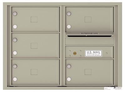 Recessed 4C Horizontal Mailbox – 5 Doors – Front Loading – 4C06D-05X – USPS Approved Product Image