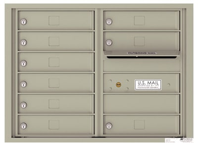 Surface Mount 4C Horizontal Mailbox – 9 Doors – Front Loading – 4C06D-09-SM Product Image