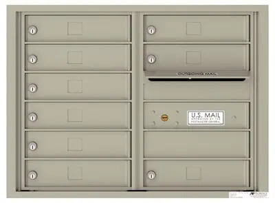 Recessed 4C Horizontal Mailbox – 9 Doors – Front Loading – 4C06D-09-206550 – Private Delivery Product Image