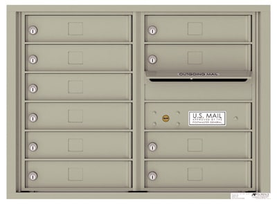 Recessed 4C Horizontal Mailbox – 10 Doors – Front Loading – 4C06D-10-CK25750 – Private Delivery Product Image