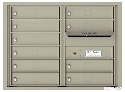 Recessed 4C Horizontal Mailbox – 10 Doors – Front Loading – 4C06D-10 – USPS Approved Product Image