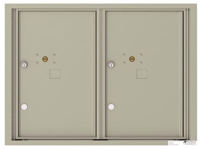 Recessed 4C Horizontal Mailbox – 2 Parcel Lockers – Front Loading – 4C06D-2P – USPS Approved Product Image