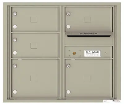 Recessed 4C Horizontal Mailbox – 5 Doors – Front Loading – 4C07D-05 – USPS Approved Product Image