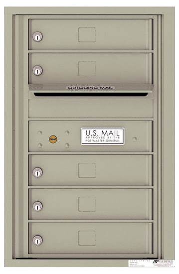 Recessed 4C Horizontal Mailbox – 5 Doors – Front Loading – 4C07S-05-CK25750 – Private Delivery Product Image