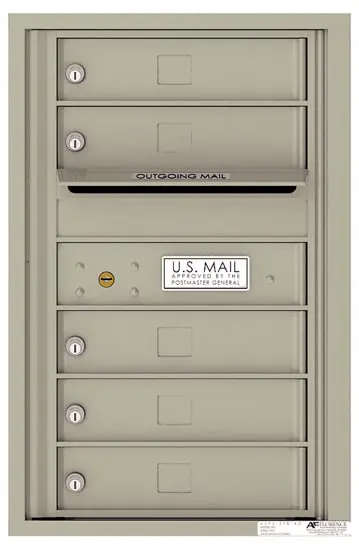 Recessed 4C Horizontal Mailbox – 5 Doors – Front Loading – 4C07S-05 – USPS Approved Product Image