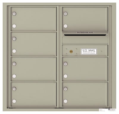 Florence Recessed 4C Horizontal Mailbox – 7 Tenant Doors – Front Loading – 8 Doors High – USPS Access Product Image