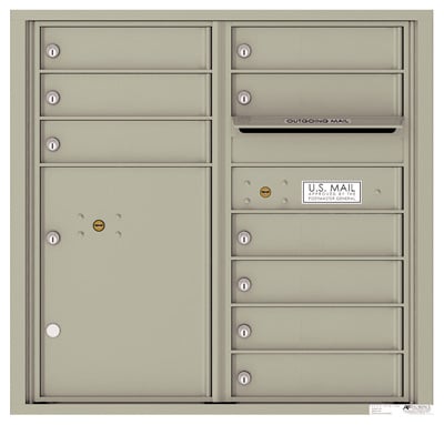 Surface Mount 4C Horizontal Mailbox – 9 Doors, 1 Parcel Locker – 4C08D-09-SM Product Image