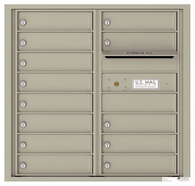 Recessed 4C Horizontal Mailbox – 13 Doors – Front Loading – 4C08D-13 – USPS Approved Product Image