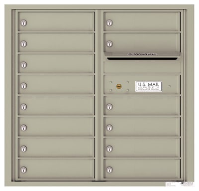 Recessed 4C Horizontal Mailbox – 14 Doors – Front Loading – 4C08D-14-CK25750 – Private Delivery Product Image