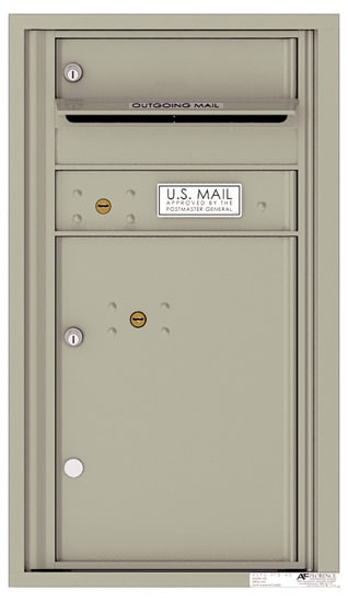 Recessed 4C Horizontal Mailbox – 1 Door 1 Parcel Locker – Front Loading – 4C08S-01 – USPS Approved Product Image